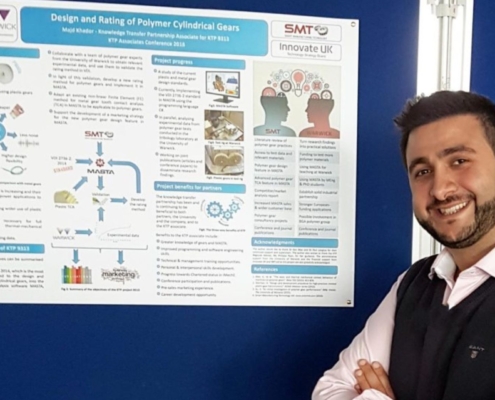 Majd Khador, SMT’s KTP Associate presents research on the “Design and Rating of Polymer Cylindrical Gears” at the KTP Associates Conference 2016 in Coventry University.