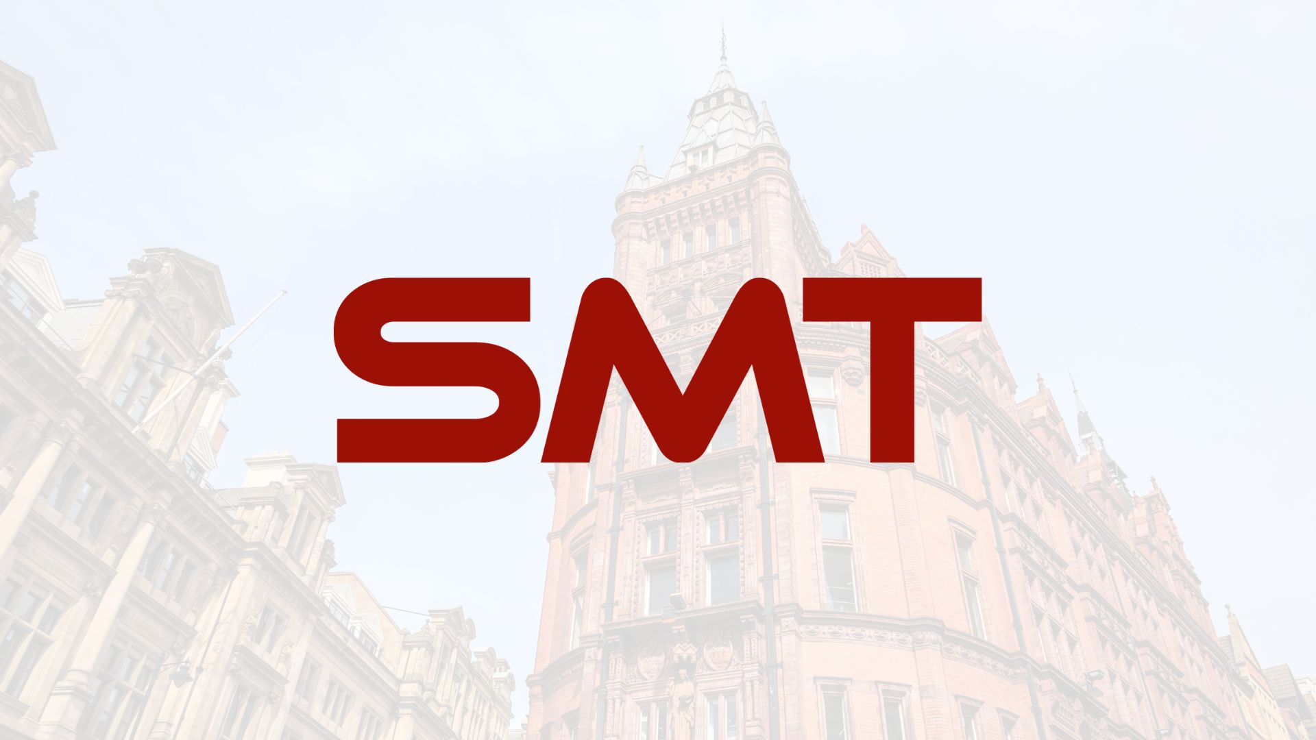 Nottingham cityscape with SMT logo in forefront.