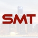 Detroit cityscape with SMT logo in forefront.