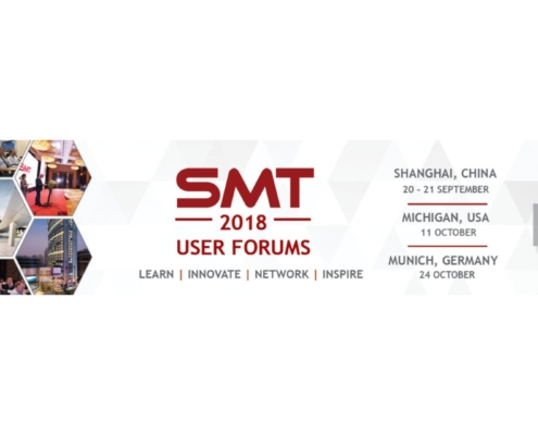 2018 user forum dates for SMT in China, USA and Germany.