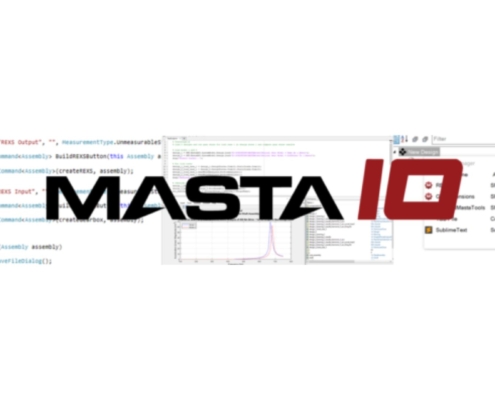 MASTA 10 logo and scripting in background.