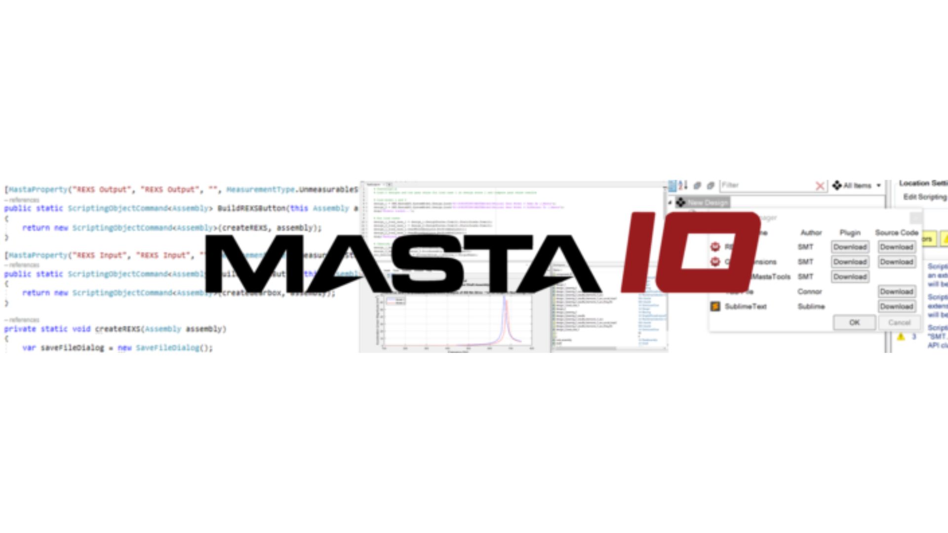 MASTA 10 logo and scripting in background.