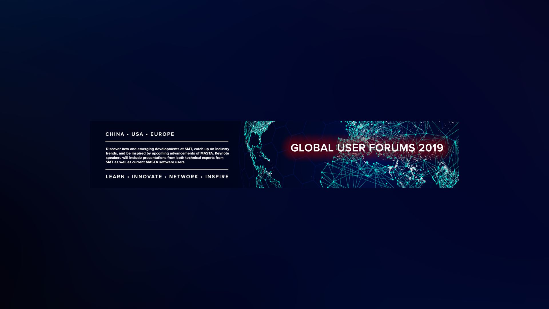 SMT 2019 Global User Forum dates and locations.