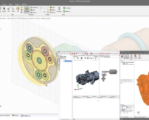 Screenshots of MASTA software looking at geometry modeller.