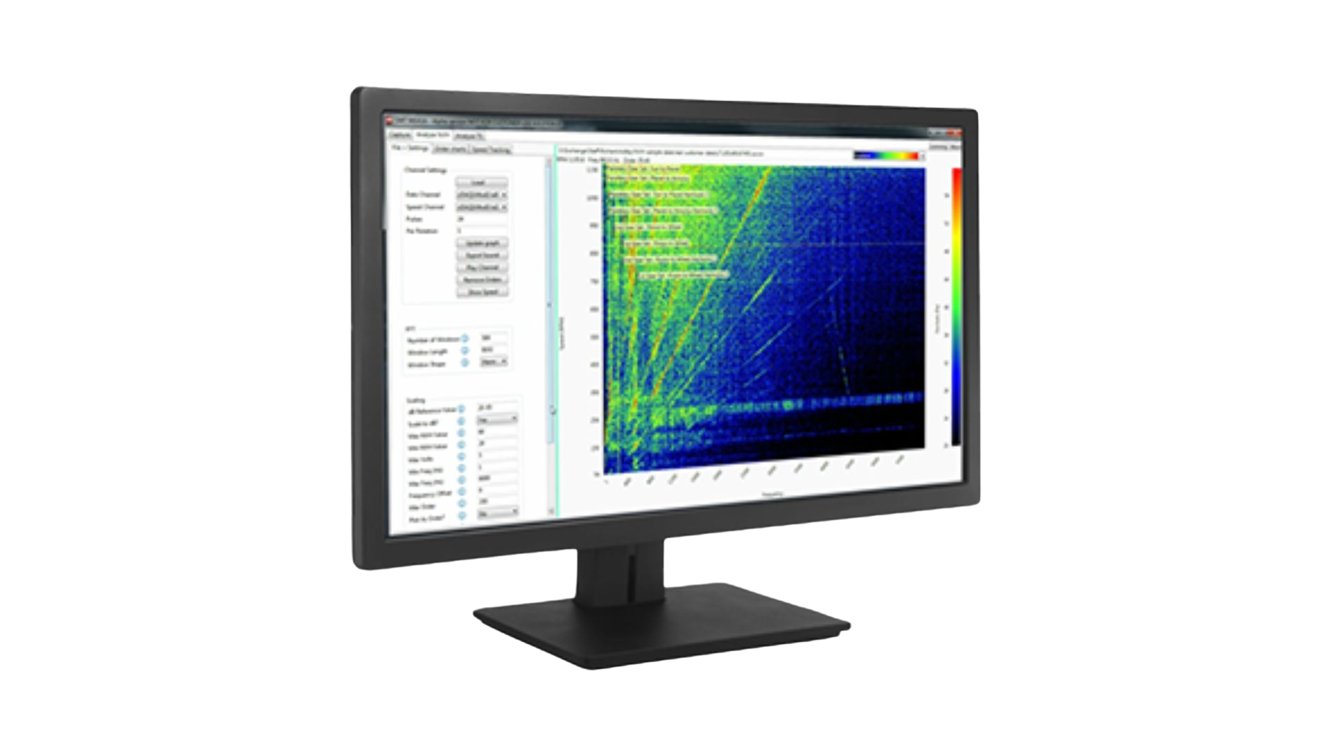 Desktop PC screen with MEASA software on.