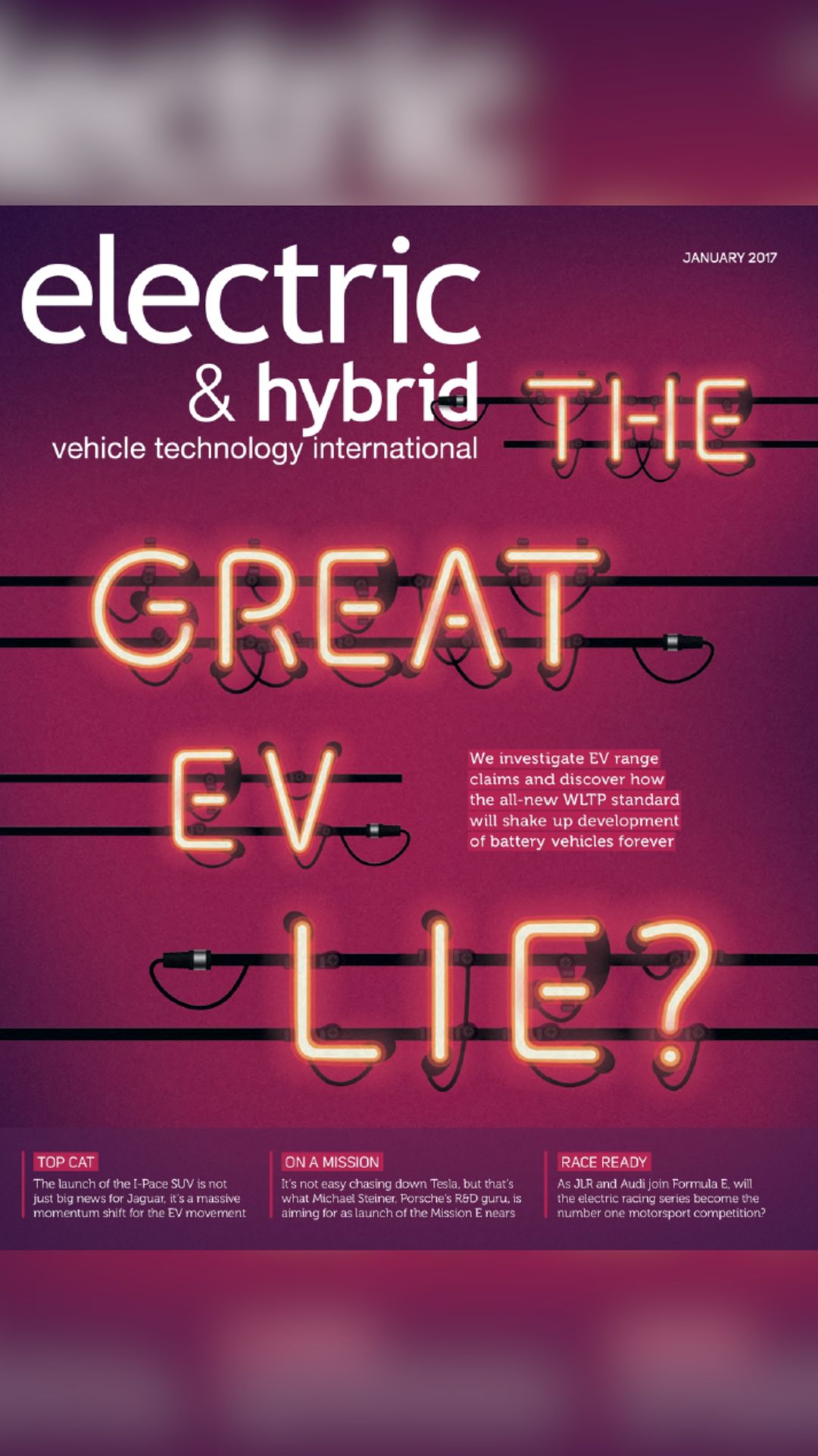 Electric and Hybrid Vehicle Technology International Jan 2017 front cover.