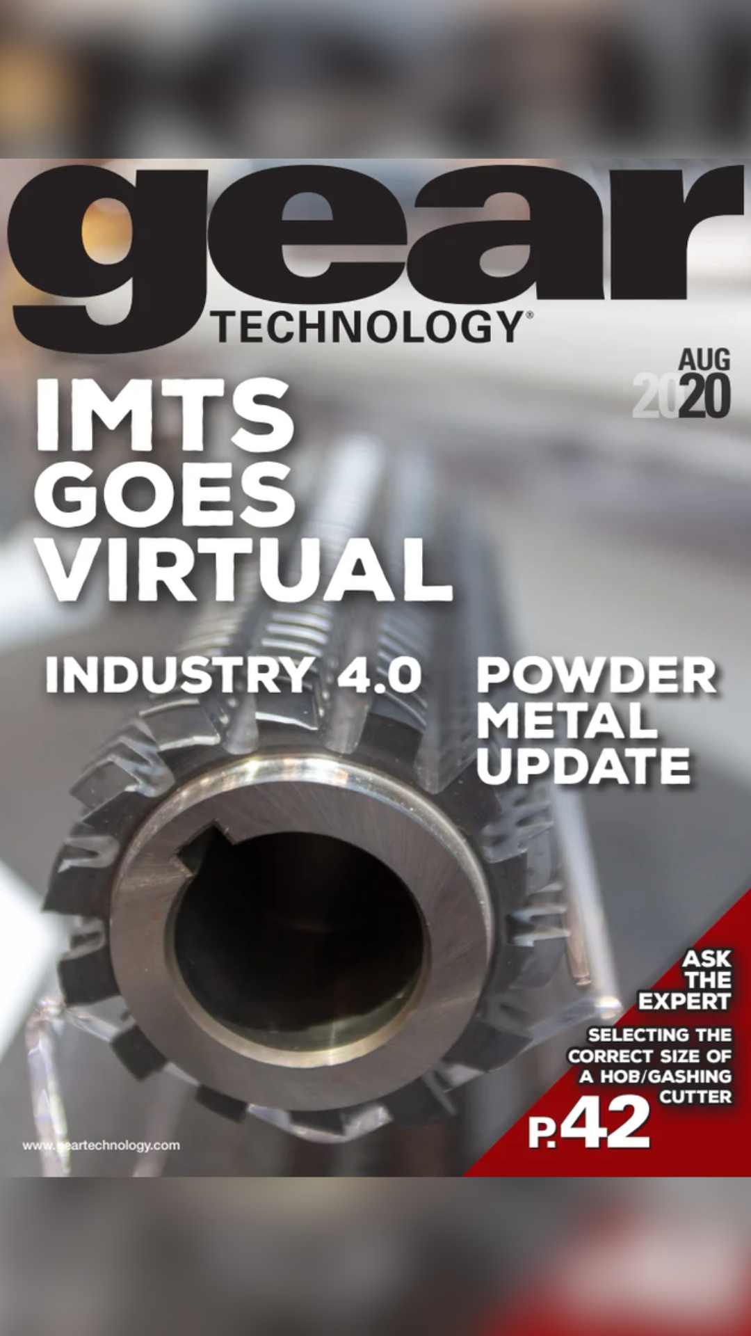 Gear Technology Magazine August 2020 front cover.