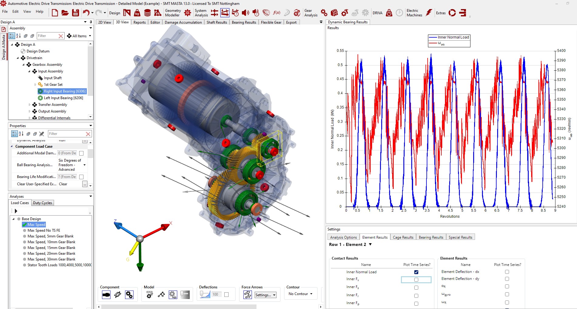 MASTA 13 electric drive transmission detailed model example.