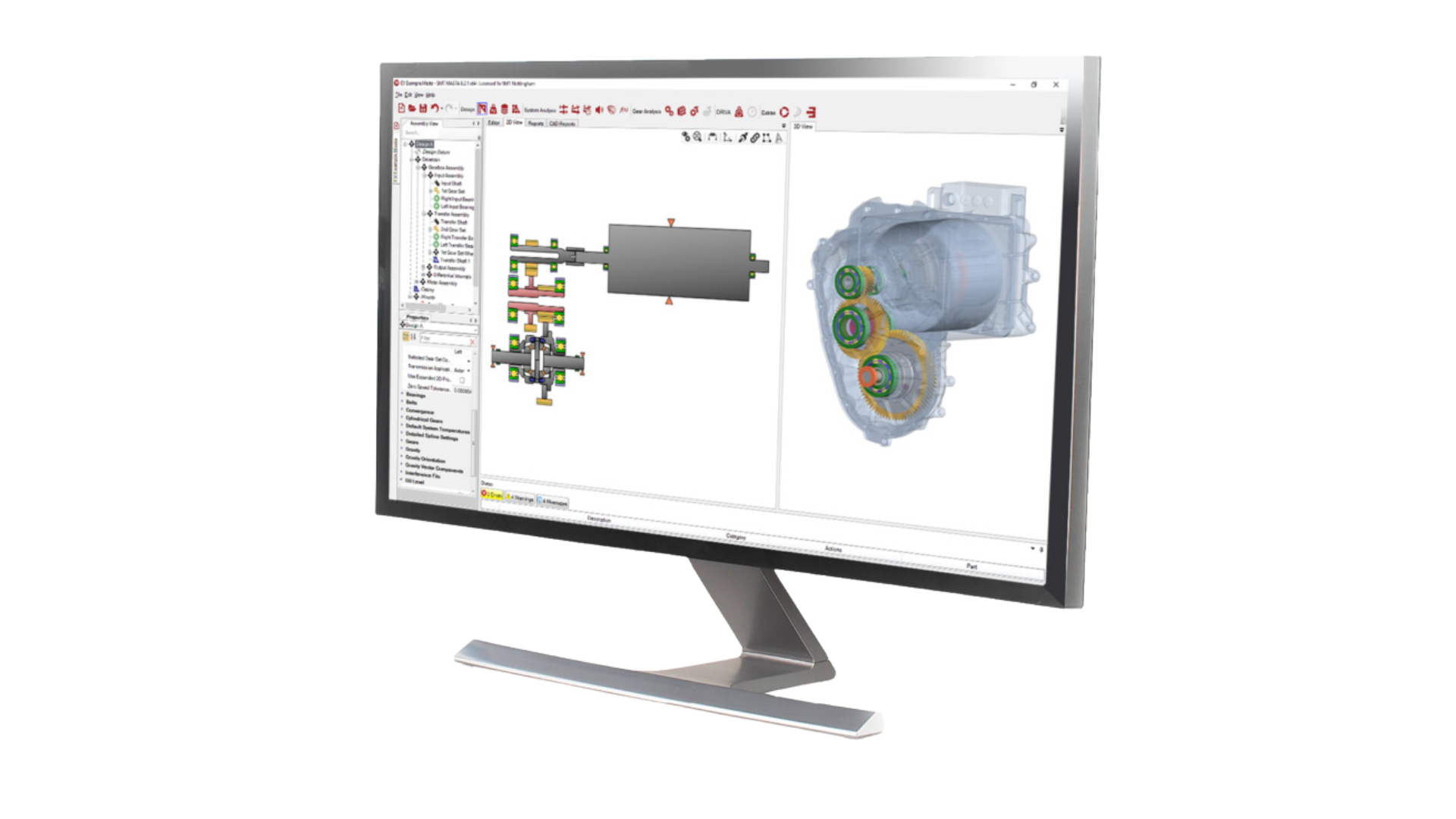 EV gearbox on desktop screen in MASTA CAE Software.