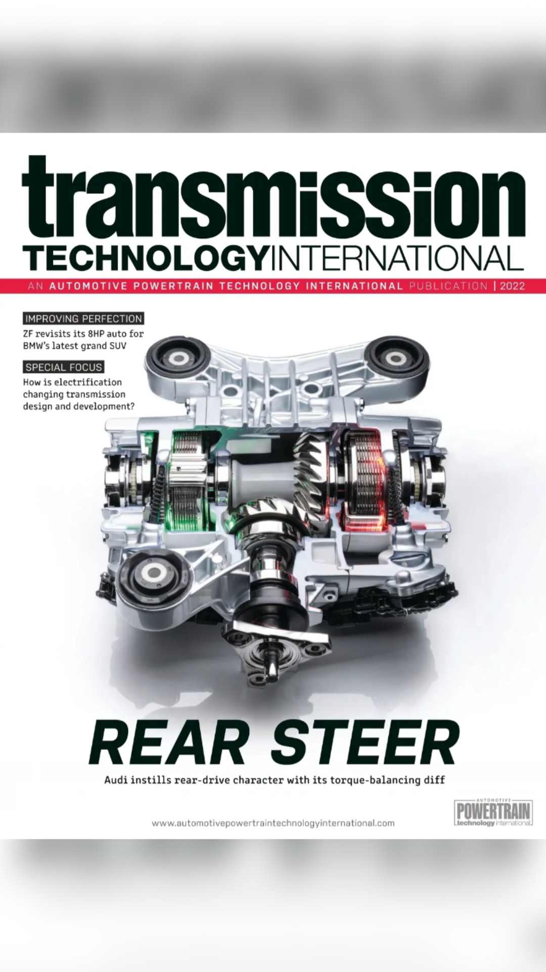 Transmission Technology International 2022 'Rear Steer' front cover.